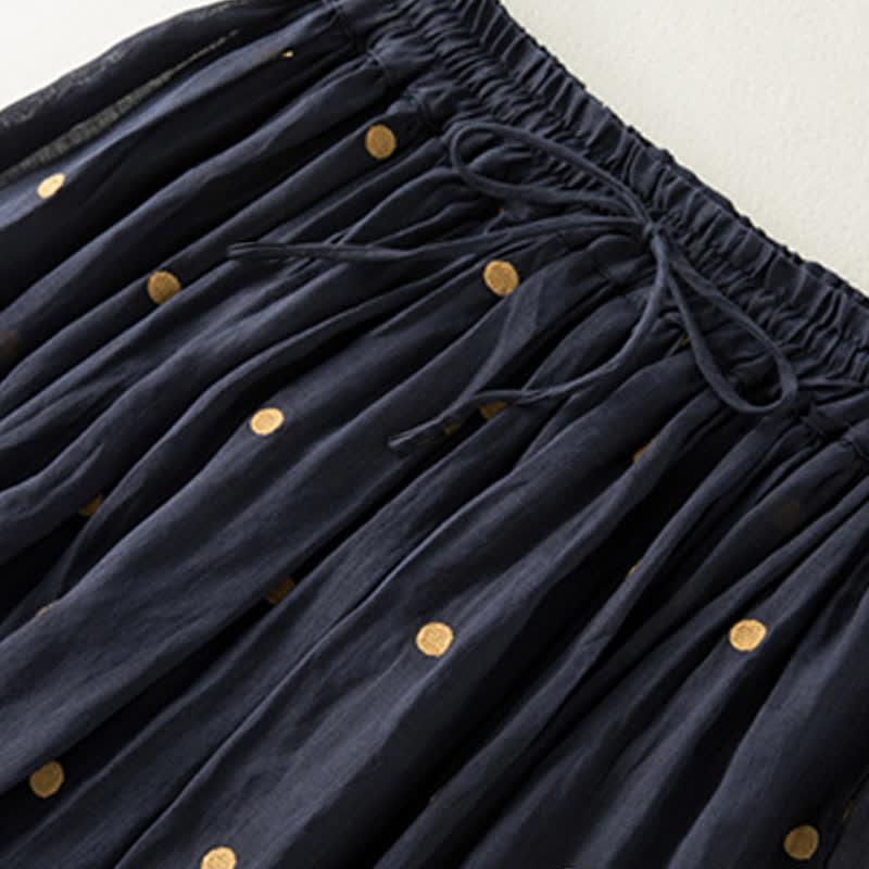 Falda plisada para mujer con estampado artístico de puntos vintage de Buddha Stones - image 16