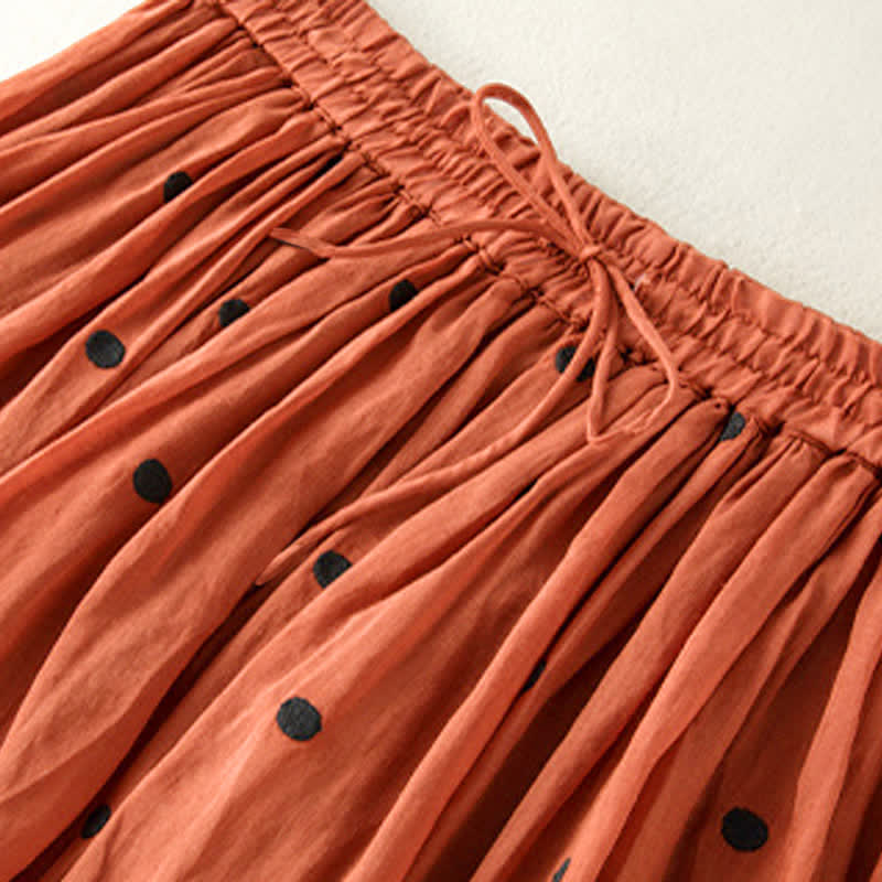 Falda plisada para mujer con estampado artístico de puntos vintage de Buddha Stones - image 35