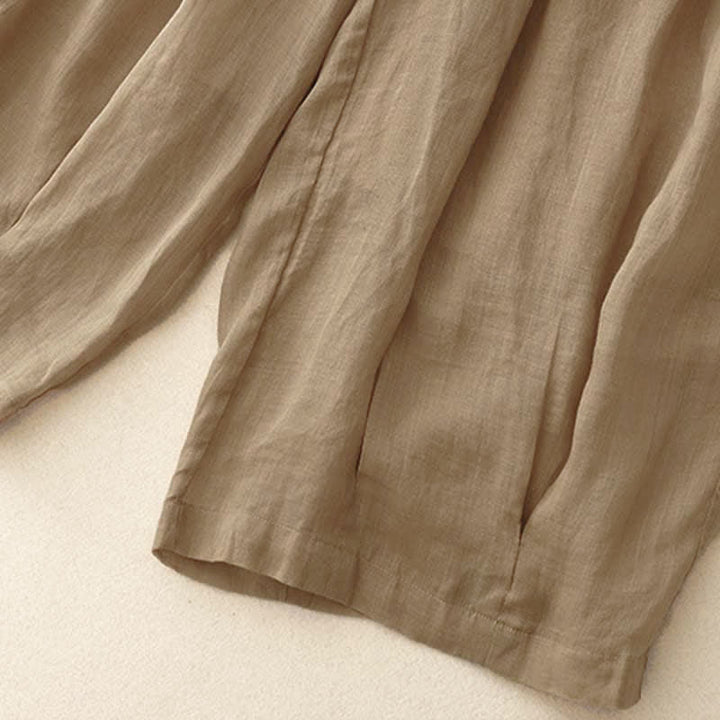 Pantalones casuales sueltos de doble capa Buddha Stones , de largo 7-8, para mujer, con bolsillos - image 3