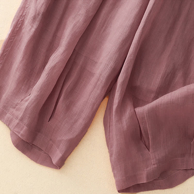 Pantalones casuales sueltos de doble capa Buddha Stones , de largo 7-8, para mujer, con bolsillos - image 20