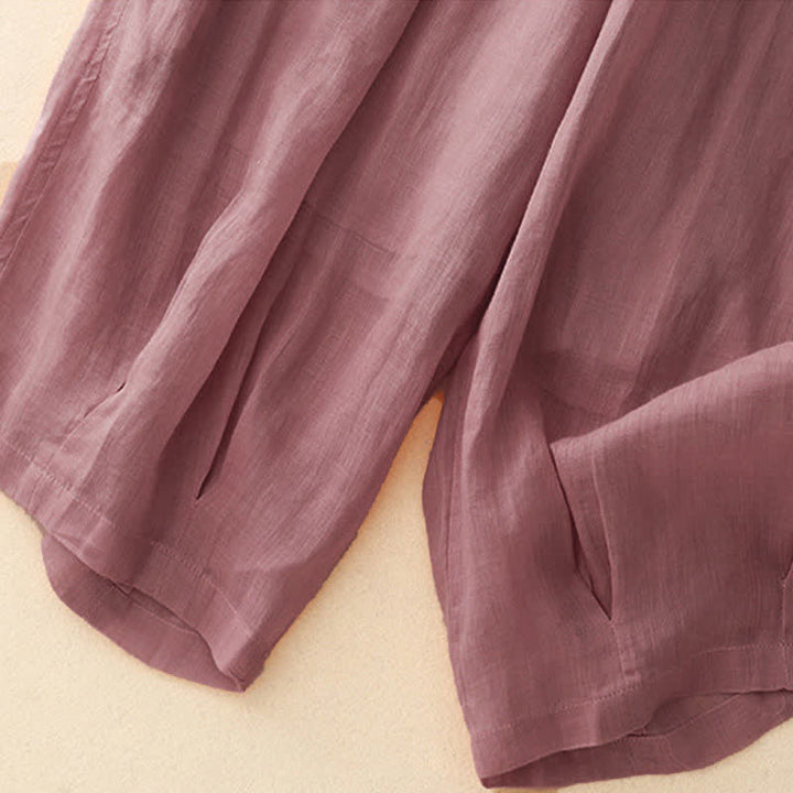 Pantalones casuales sueltos de doble capa Buddha Stones , de largo 7-8, para mujer, con bolsillos - image 20