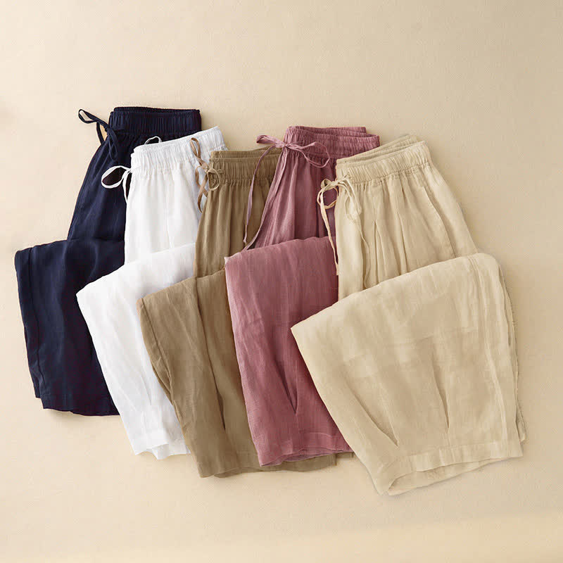 Pantalones casuales sueltos de doble capa Buddha Stones , de largo 7-8, para mujer, con bolsillos - image 28