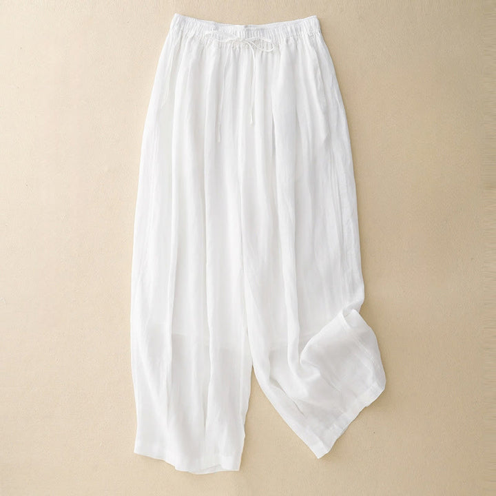 Pantalones casuales sueltos de doble capa Buddha Stones , de largo 7-8, para mujer, con bolsillos - Blanco - US14，UK/AU18，EU46 (2XL) - image 11