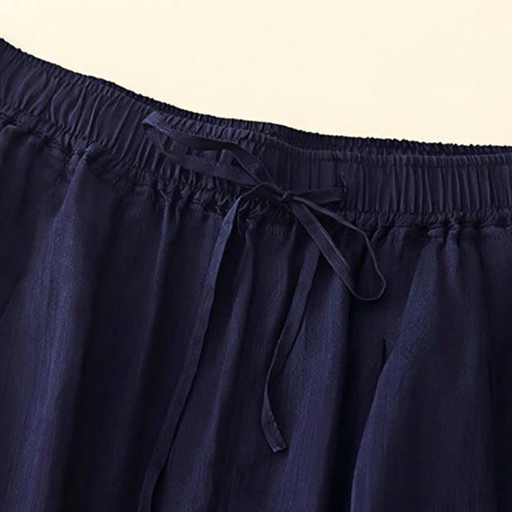 Pantalones casuales sueltos de doble capa Buddha Stones , de largo 7-8, para mujer, con bolsillos - image 7