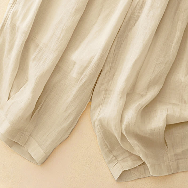 Pantalones casuales sueltos de doble capa Buddha Stones , de largo 7-8, para mujer, con bolsillos - image 25