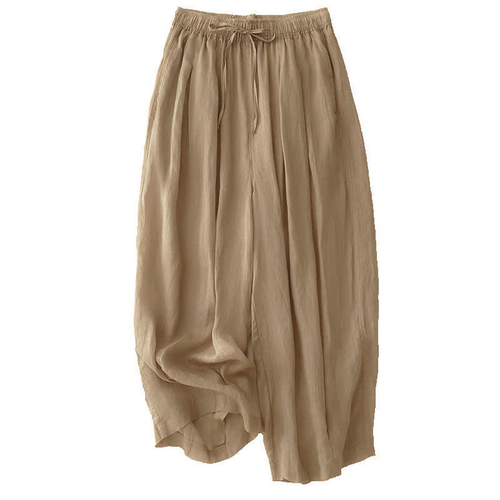 Pantalones casuales sueltos de doble capa Buddha Stones , de largo 7-8, para mujer, con bolsillos - image 5