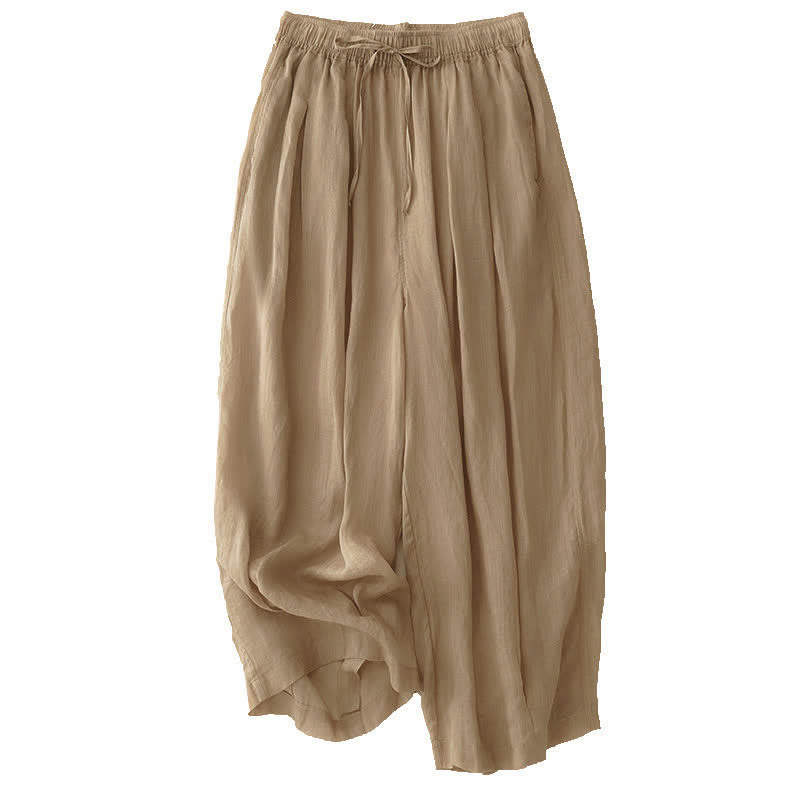Pantalones casuales sueltos de doble capa Buddha Stones , de largo 7-8, para mujer, con bolsillos - image 5