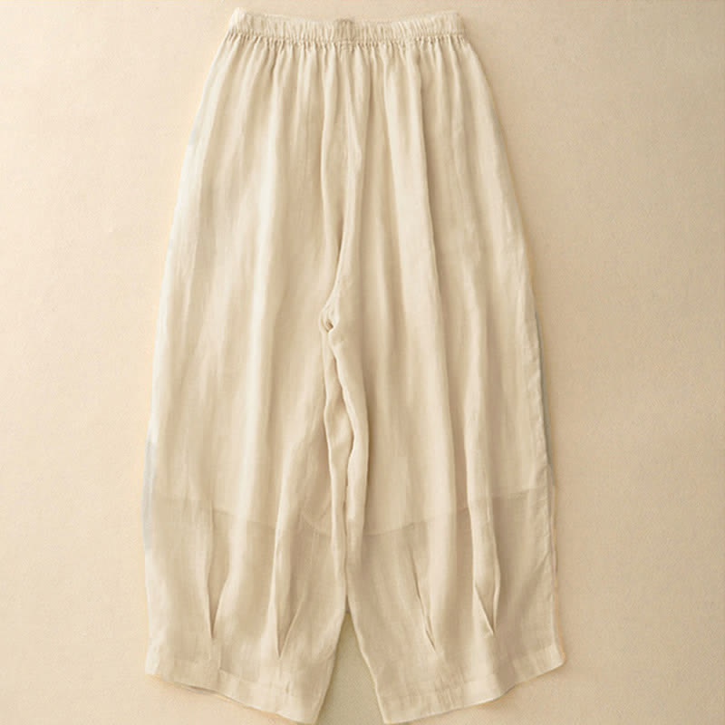 Pantalones casuales sueltos de doble capa Buddha Stones , de largo 7-8, para mujer, con bolsillos - image 22