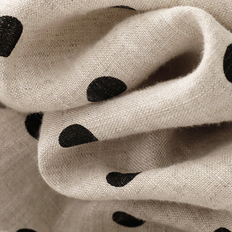 Vestido de mujer de verano con estampado de lunares, escote en V, cordones y largo hasta la rodilla con bolsillos, de Buddha Stones. - image 18
