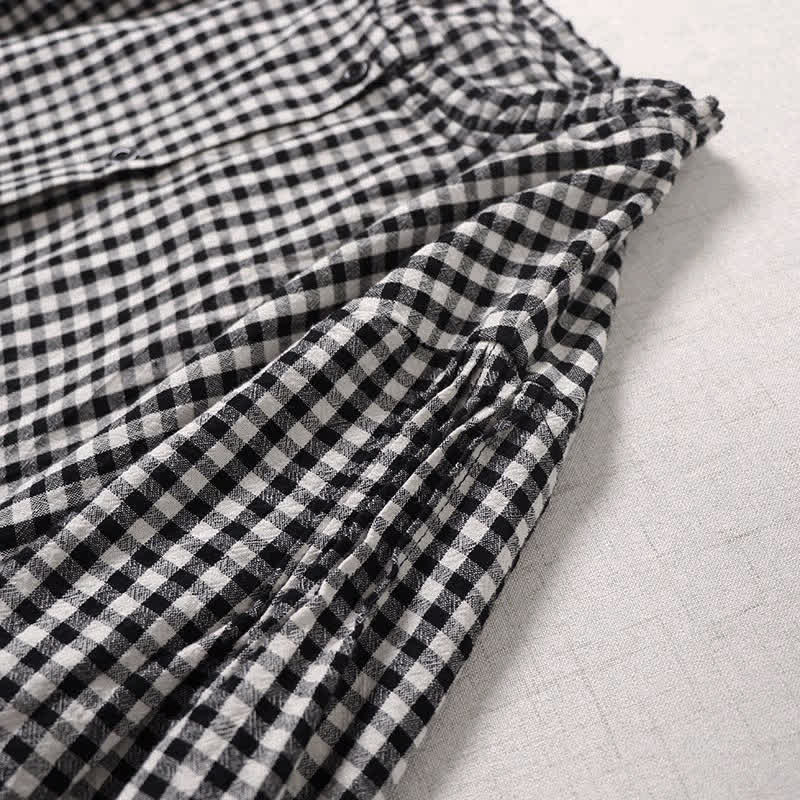 Vestido midi de manga larga con volantes, botones sencillos y bolsillos de Buddha Stones - image 14