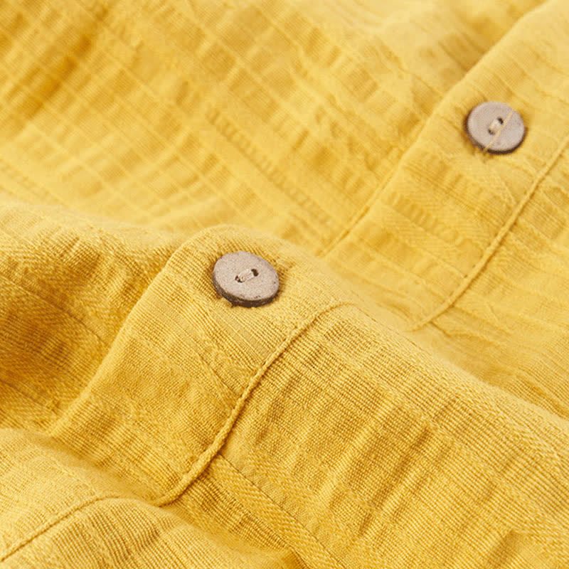 Buddha Stones Camisas de manga larga para hombre, estilo Tang vintage, con cuello mandarín y botones de rana, para otoño/invierno. - image 9