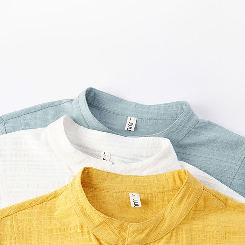 Buddha Stones Camisas de manga larga para hombre, estilo Tang vintage, con cuello mandarín y botones de rana, para otoño/invierno. - image 14