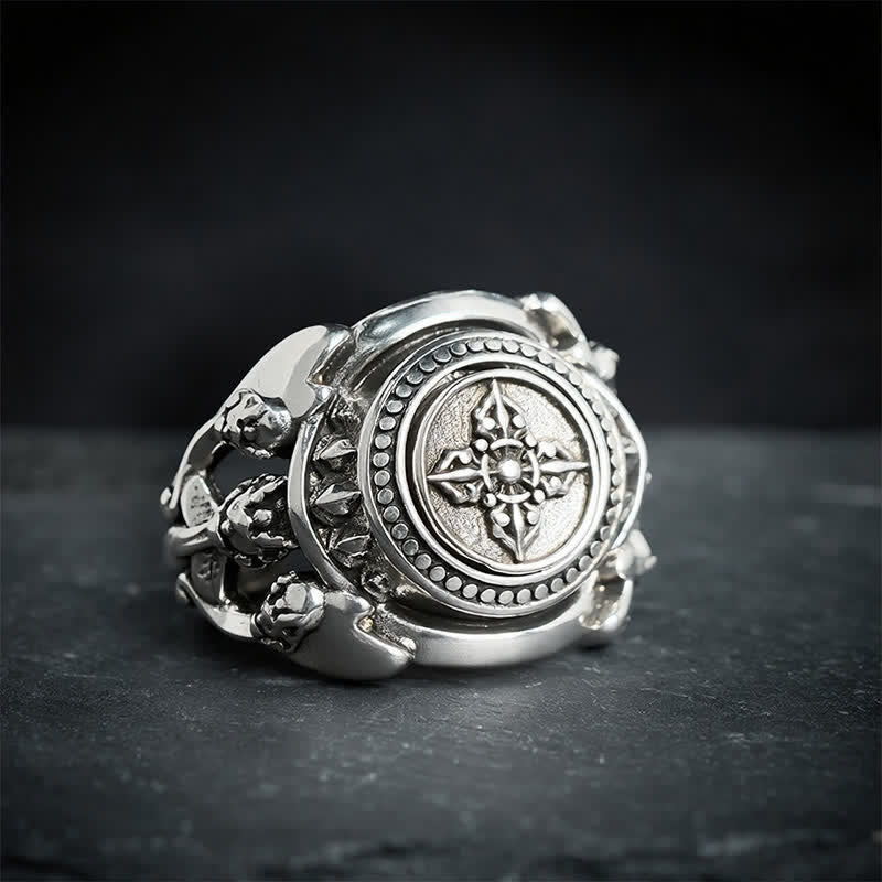 Buddha Stones Anillo de fuerza abierta Vajra de cobre - Cobre (Sanación ♥ Riqueza) - image 0