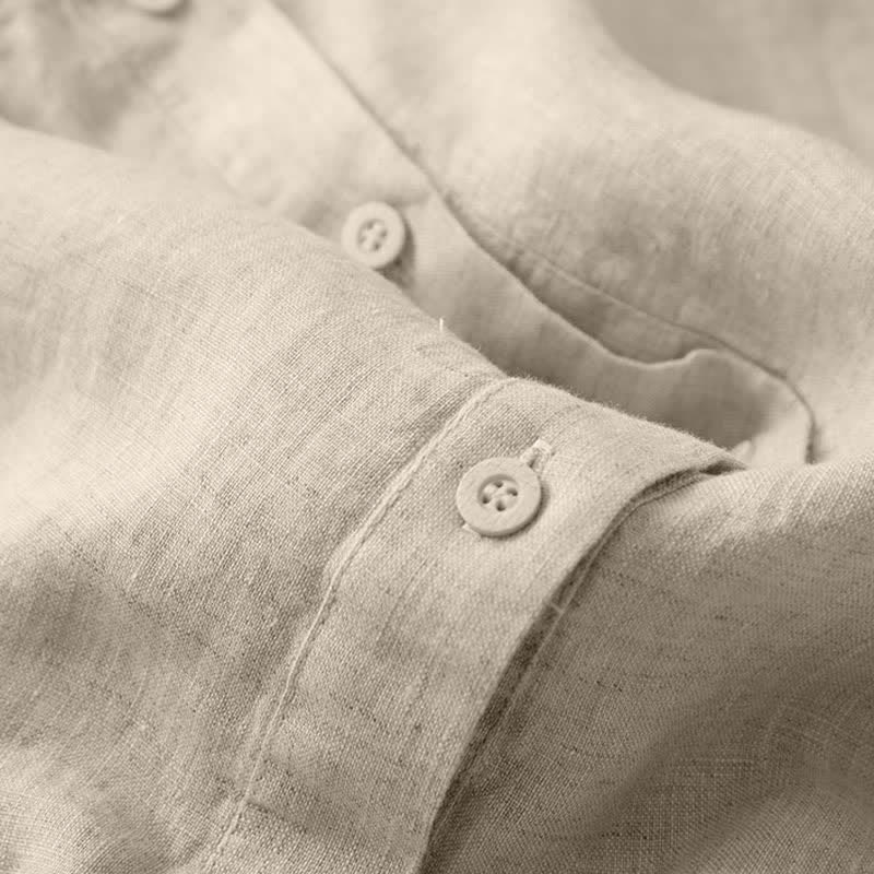 Buddha Stones Camiseta sin mangas vintage informal de verano con estampado geométrico, bajo hueco, botones en la espalda y bolsillo de parche. - image 33