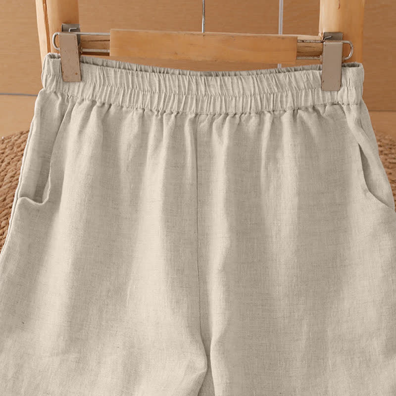 Buddha Stones Pantalones de mujer informales de verano, minimalistas, geométricos, con bajo calado y tobillo ancho. - image 33