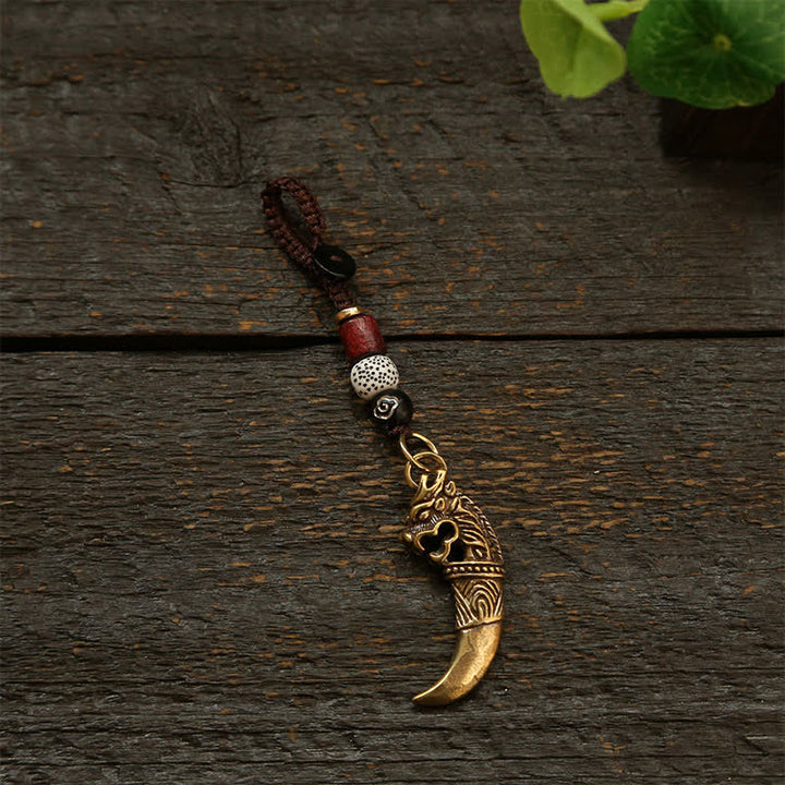 Buddha Stones Llaveros de calabaza trenzados con monedas de cinco emperadores Pi Xiu de cobre - Cable de nube - image 2