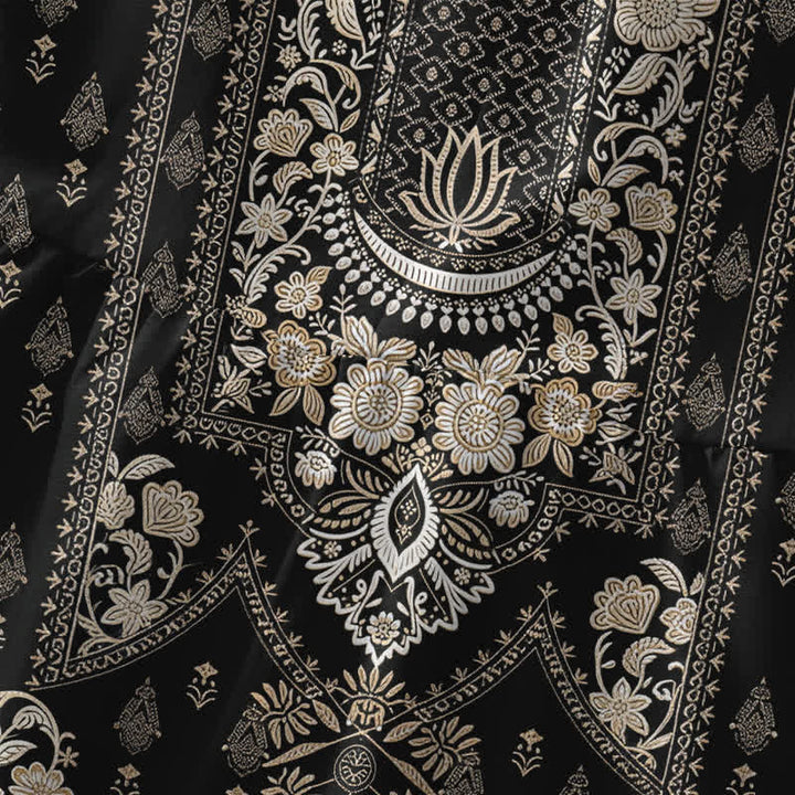 Buddha Stones Vestido midi de verano informal estilo bohemio étnico con estampado de medallón y bolsillos para mujer. - image 3