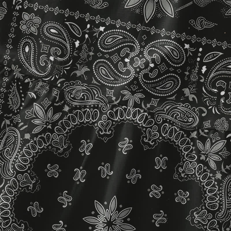 Buddha Stones Vestido midi de verano informal para mujer con estampado floral paisley y bandana, sin mangas y con bolsillos. - image 1