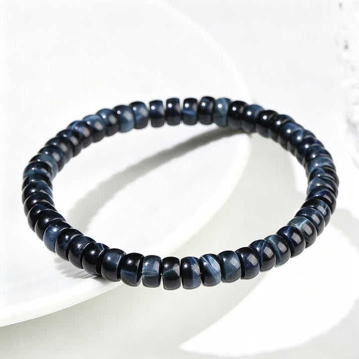 Buddha Stones Pulsera de cuentas positivas con ojo de tigre azul - image 2
