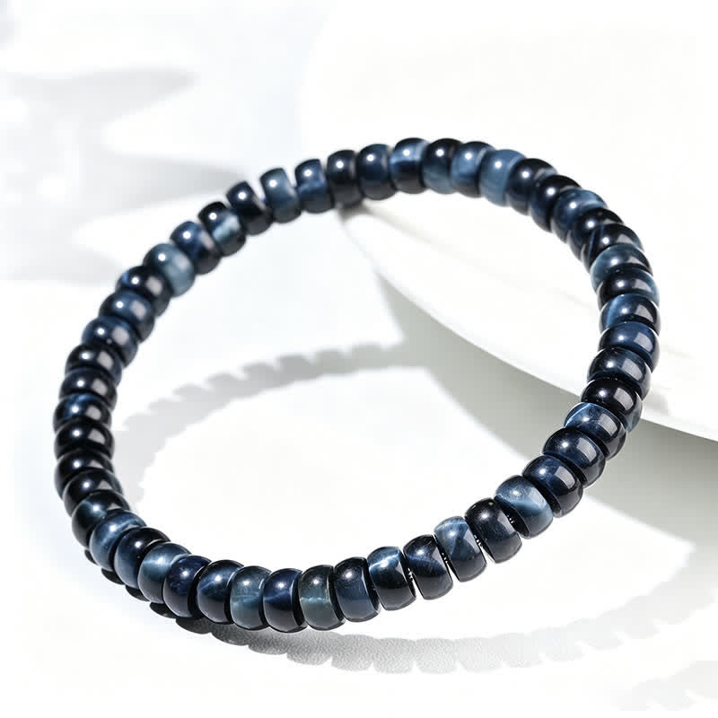 Buddha Stones Pulsera de cuentas positivas con ojo de tigre azul - image 3