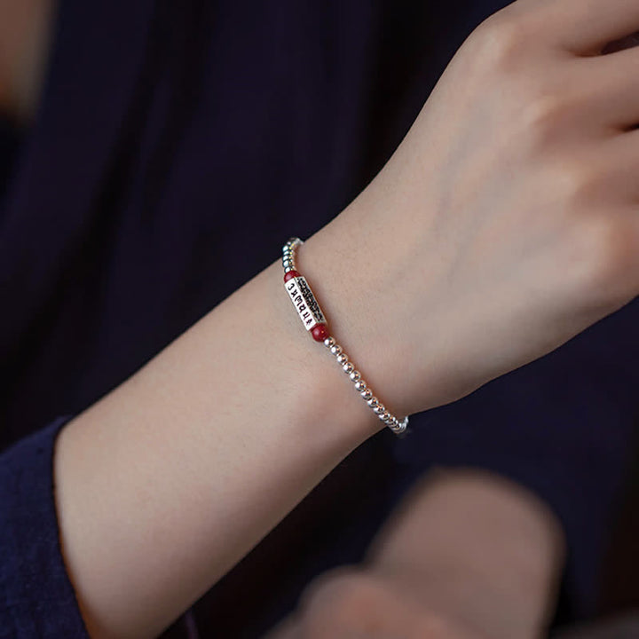 Buddha Stones Pulsera tobillera de cinabrio Om Mani Padme Hum Wisdom - image 4