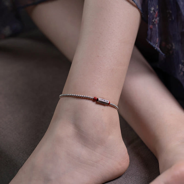 Buddha Stones Pulsera tobillera de cinabrio Om Mani Padme Hum Wisdom - image 9