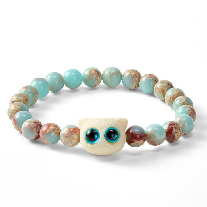 Buddha Stones Pulsera de la Prosperidad con Gato Frutal de Piedra Shoushan y Marfil - image 6
