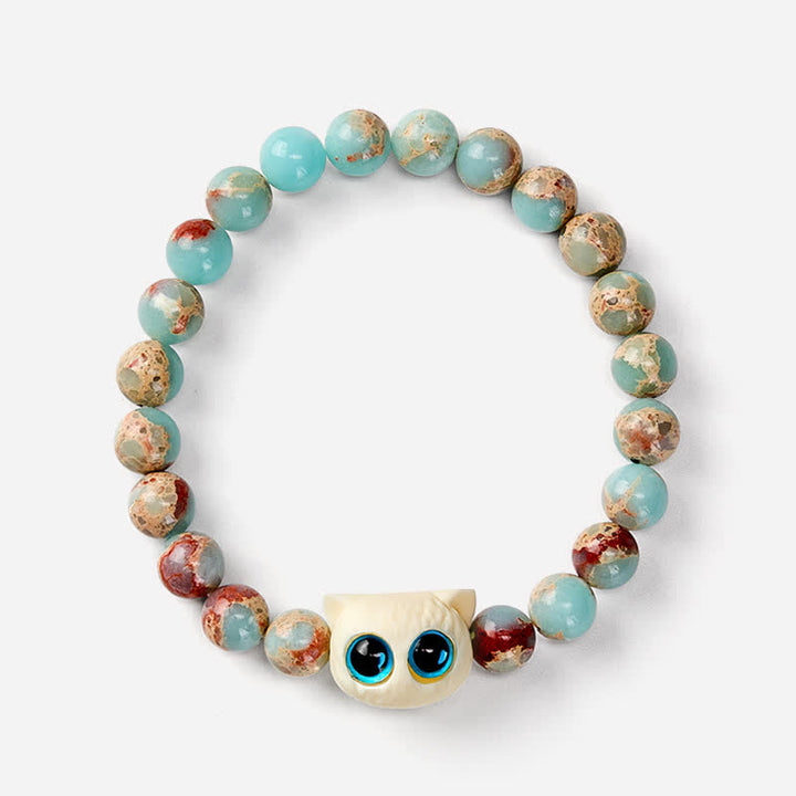 Buddha Stones Pulsera de la Prosperidad con Gato Frutal de Piedra Shoushan y Marfil - image 2