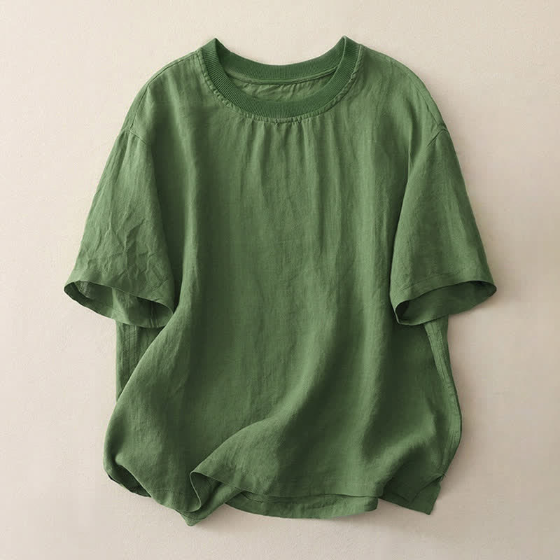 Camiseta de manga corta de poliéster para mujer con cuello redondo y diseño de Buddha Stones. - Verde bosque - US14，UK/AU18，EU46 (2XL) - image 16