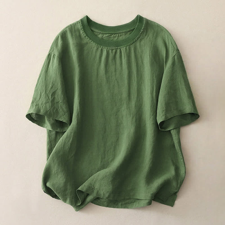 Camiseta de manga corta de poliéster para mujer con cuello redondo y diseño de Buddha Stones. - Verde bosque - US14，UK/AU18，EU46 (2XL) - image 16