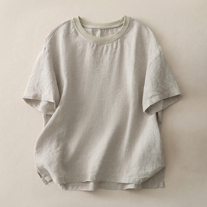 Camiseta de manga corta para mujer con cuello redondo y diseño de Buddha Stones. - Lino - US14，UK/AU18，EU46 (2XL) - image 24