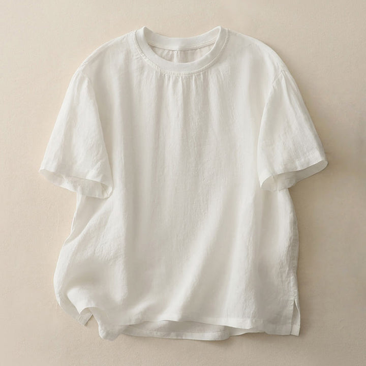 Camiseta de manga corta de poliéster para mujer con cuello redondo y diseño de Buddha Stones. - Nieve - US14，UK/AU18，EU46 (2XL) - image 4