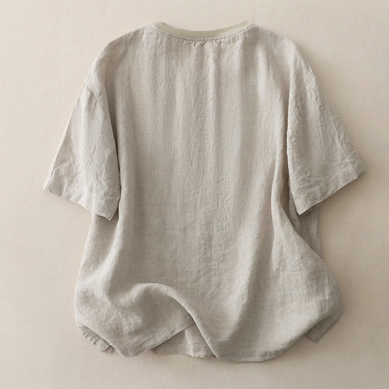 Camiseta de manga corta de poliéster para mujer con cuello redondo y diseño de Buddha Stones. - image 25