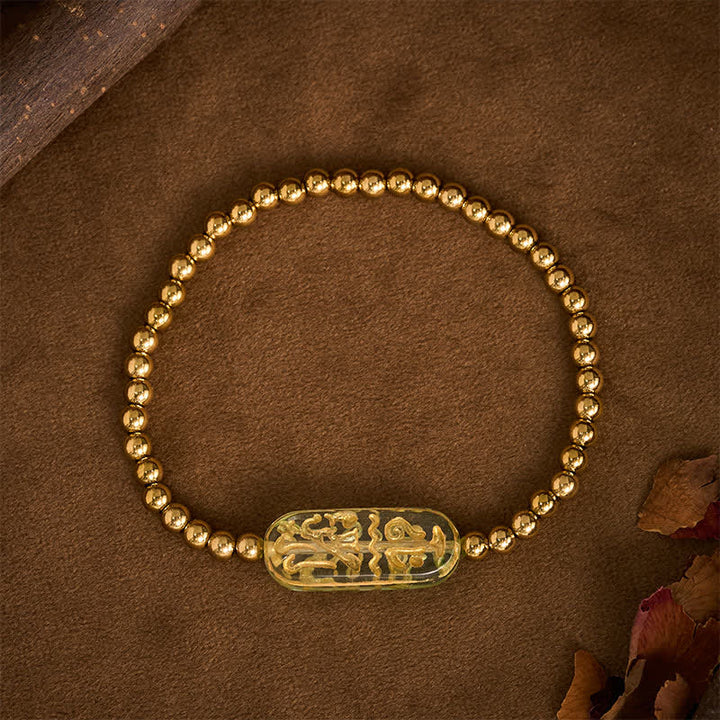 Buddha Stones Pulsera de estimulación Liuli Om Mani Padme Hum de acero titanio - image 15