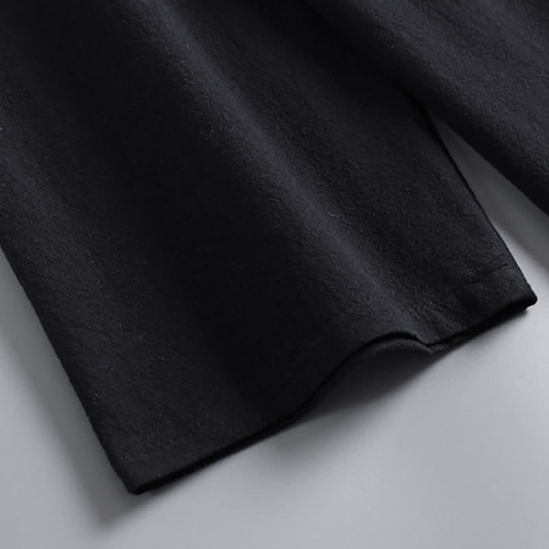 Conjunto de ropa para hombre: Hanfu, top y pantalón, con cuello cruzado y estampado de Buddha Stones. - image 9