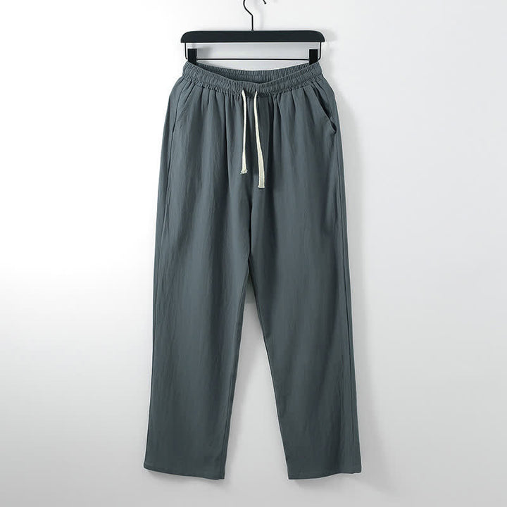 Conjunto de ropa para hombre: Hanfu, top y pantalón, con cuello cruzado y estampado de Buddha Stones. - image 2
