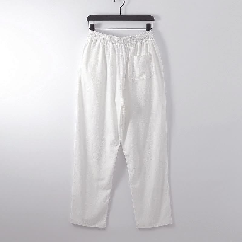 Conjunto de ropa para hombre: Hanfu, top y pantalón, con cuello cruzado y estampado de Buddha Stones. - image 16