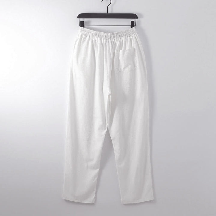 Conjunto de ropa para hombre: Hanfu, top y pantalón, con cuello cruzado y estampado de Buddha Stones. - image 16