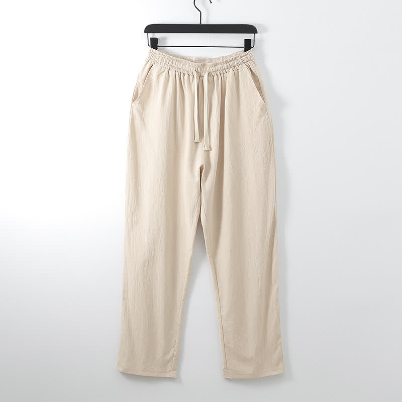 Conjunto de ropa para hombre: Hanfu, top y pantalón, con cuello cruzado y estampado de Buddha Stones. - image 12