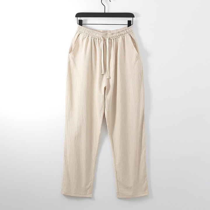 Conjunto de ropa para hombre: Hanfu, top y pantalón, con cuello cruzado y estampado de Buddha Stones. - image 12