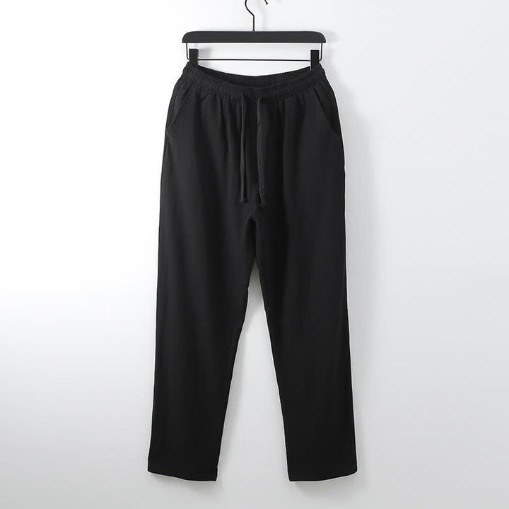 Conjunto de ropa para hombre: Hanfu, top y pantalón, con cuello cruzado y estampado de Buddha Stones. - image 8