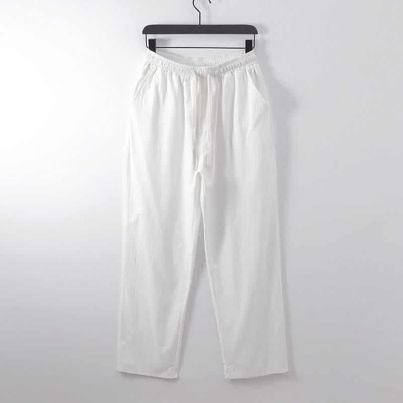 Conjunto de ropa para hombre: Hanfu, top y pantalón, con cuello cruzado y estampado de Buddha Stones. - image 15