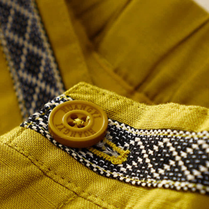 Pantalones de mujer con Buddha Stones, color liso, cierre frontal, cintura elástica y bolsillos. - image 13