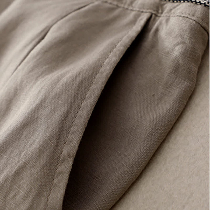 Pantalones de mujer con Buddha Stones, color liso, cierre frontal, cintura elástica y bolsillos. - image 20