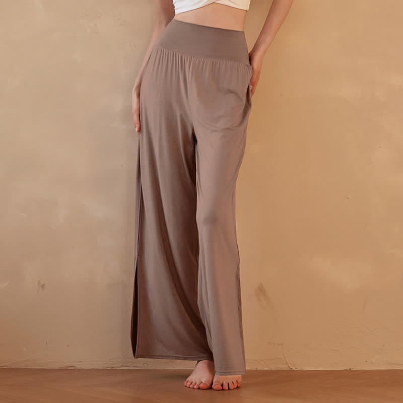 Pantalones de mujer informales de talle alto elásticos con estampado de Buddha Stones y pernera ancha. - Perú - US8-10, UK/AU12-14, EU40-42 (XL) - image 0