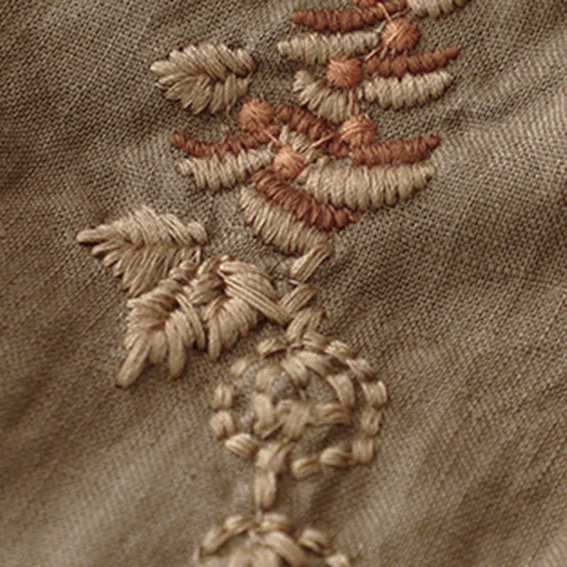 Falda de mujer vintage con bordado de Buddha Stones, cordón ajustable y bolsillos. - image 2