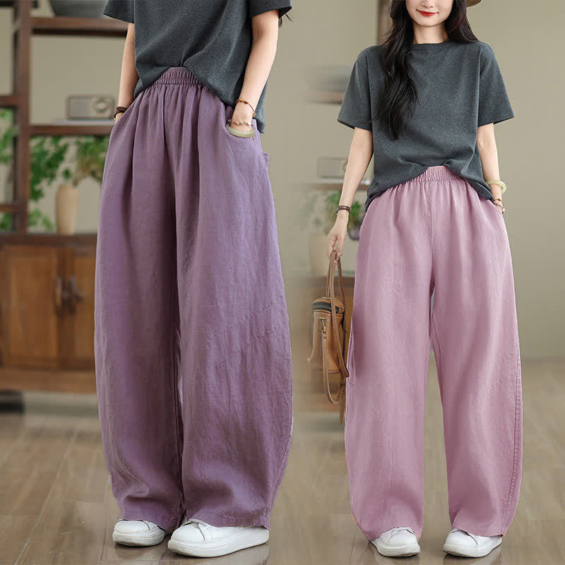 Pantalones anchos de algodón liso para mujer con bolsillos, estampado Buddha Stones. - image 30