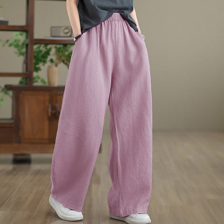 Pantalones anchos de algodón liso para mujer con bolsillos, estampado Buddha Stones. - image 9