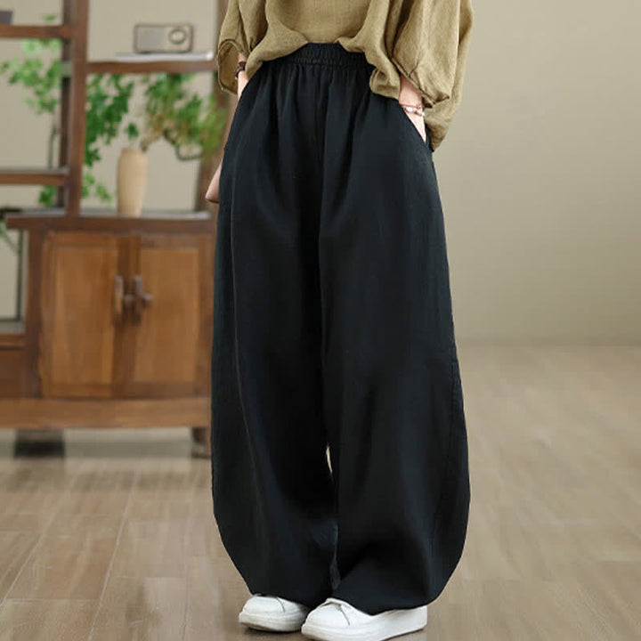 Pantalones anchos de algodón liso para mujer con bolsillos, estampado Buddha Stones. - image 25