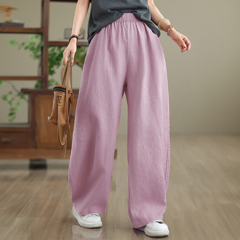 Pantalones anchos de algodón liso para mujer con bolsillos, estampado Buddha Stones. - image 10